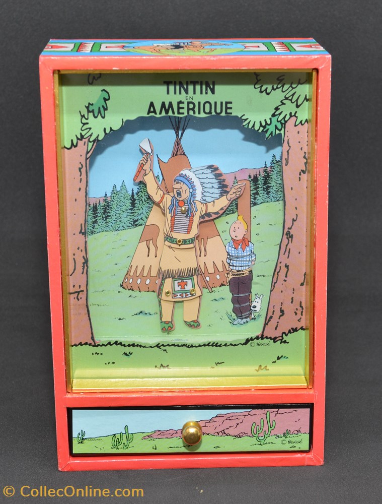 bijoux horlogerie montre boite a musique tintin en amerique yb 055