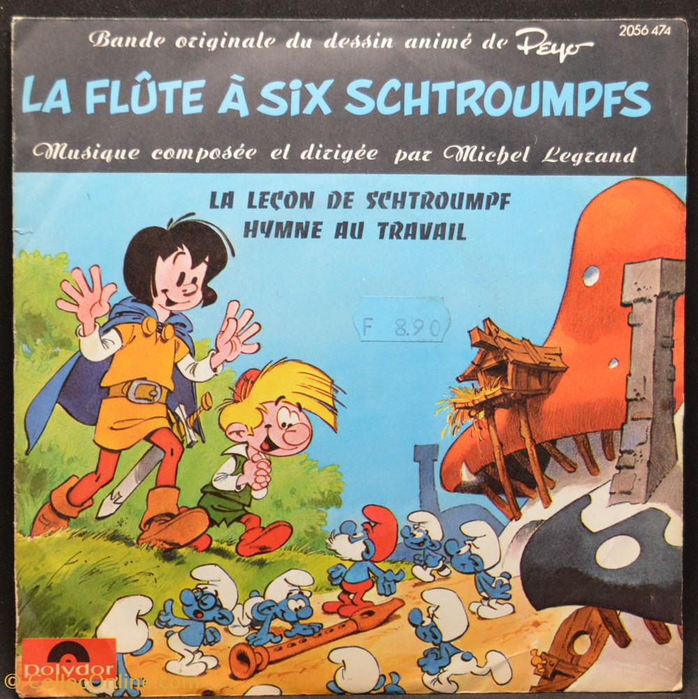 musique instruments disques vinyles vinyl 45 tours la flute a six schtroumpfs