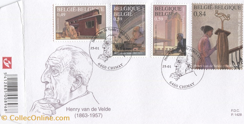timbre belgique enveloppe 1er jour cachet 0 49 2x0 59 0 84 francois schuiten