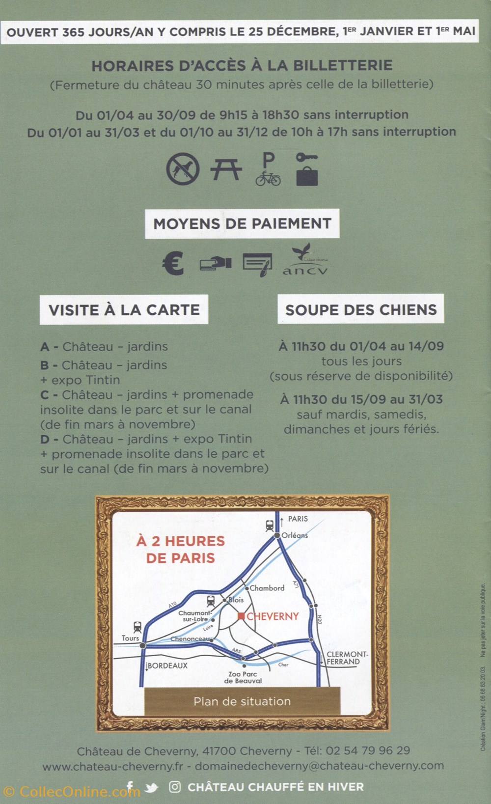 documents anciens tickets d entree cheverny brochure 1