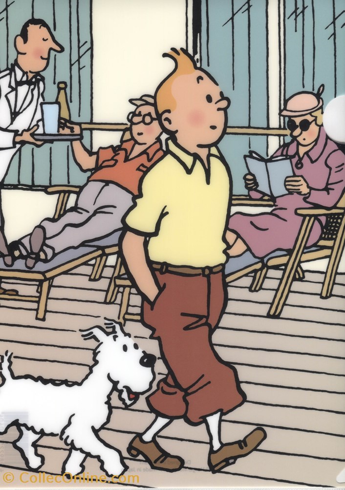 Pochette souple - Tintin et Milou sur le pont vieux papier autre pochette souple tintin et milou sur le pont