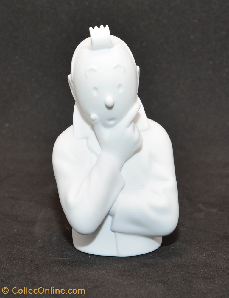 figurine buste porcelaine moulinsart 2013 12 5 cm tintin pense mat