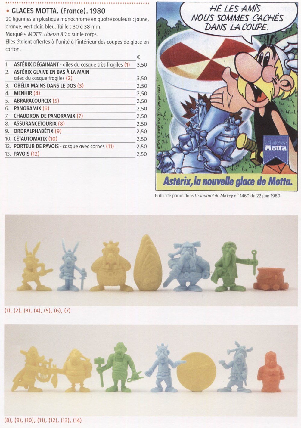 Glaces Motta - 1980 figurines glaces motta 1980