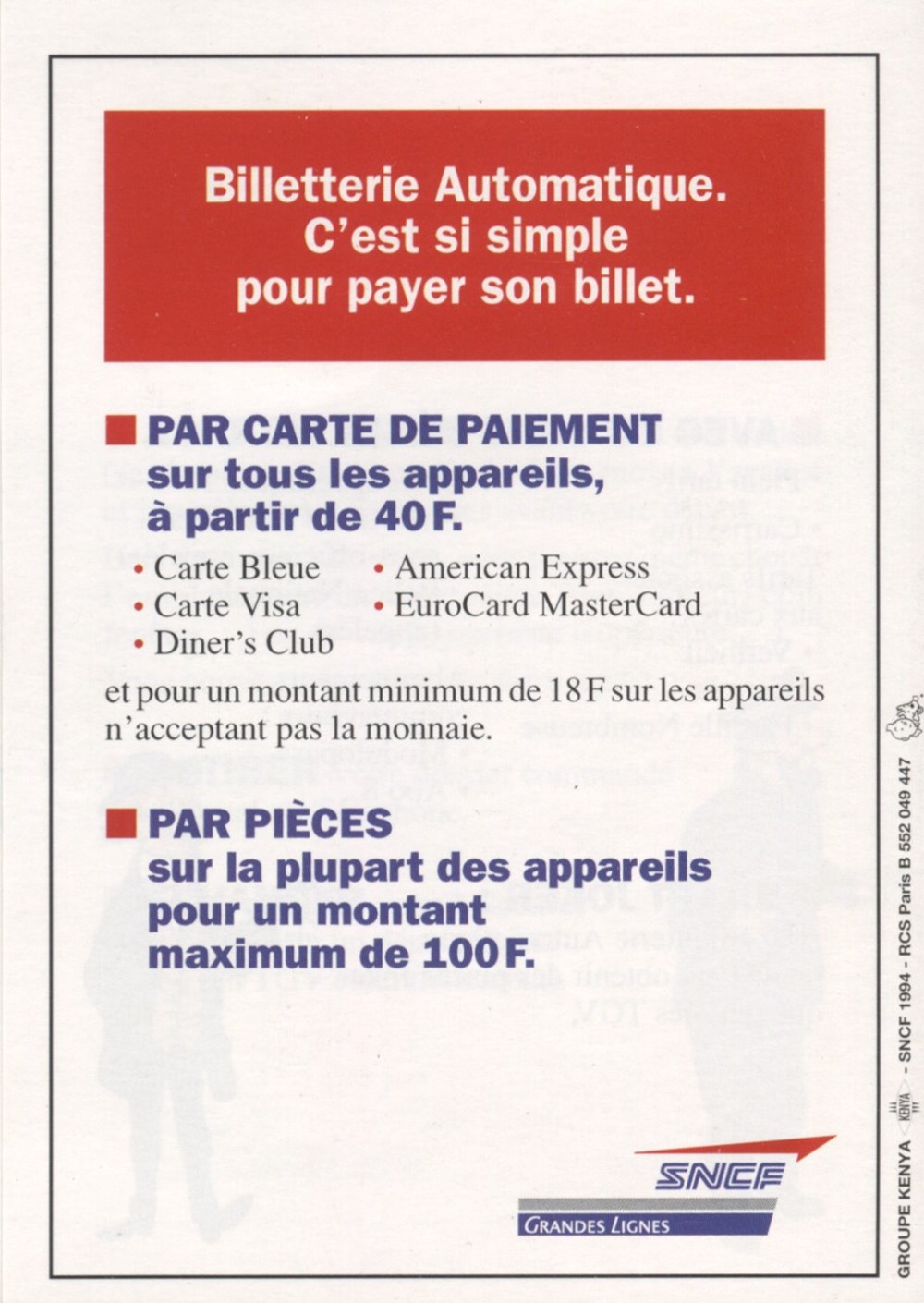documents anciens tickets entree sncf guide horaire