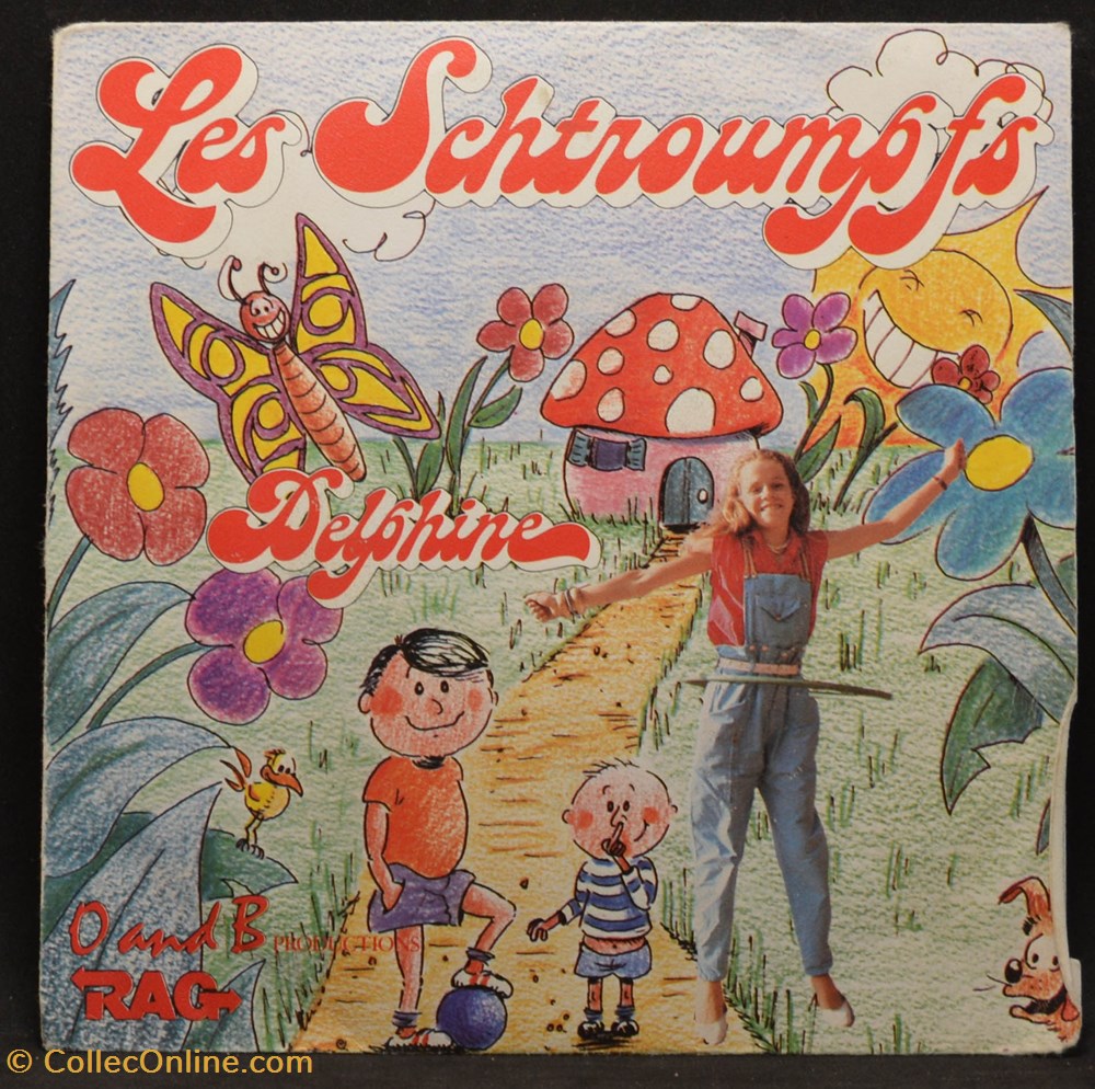 Vinyl - 45 tours - Les schtroumpfs musique instruments disques vinyles vinyl 45 tours les schtroumpfs