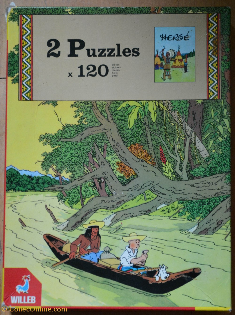 Willeb - 1978 - 2x120 pièces - L'oreille cassée - Tintin en Amérique jeux de societe jouets tete puzzle willeb 1978 2x120 pieces oreille cassee tintin en amerique