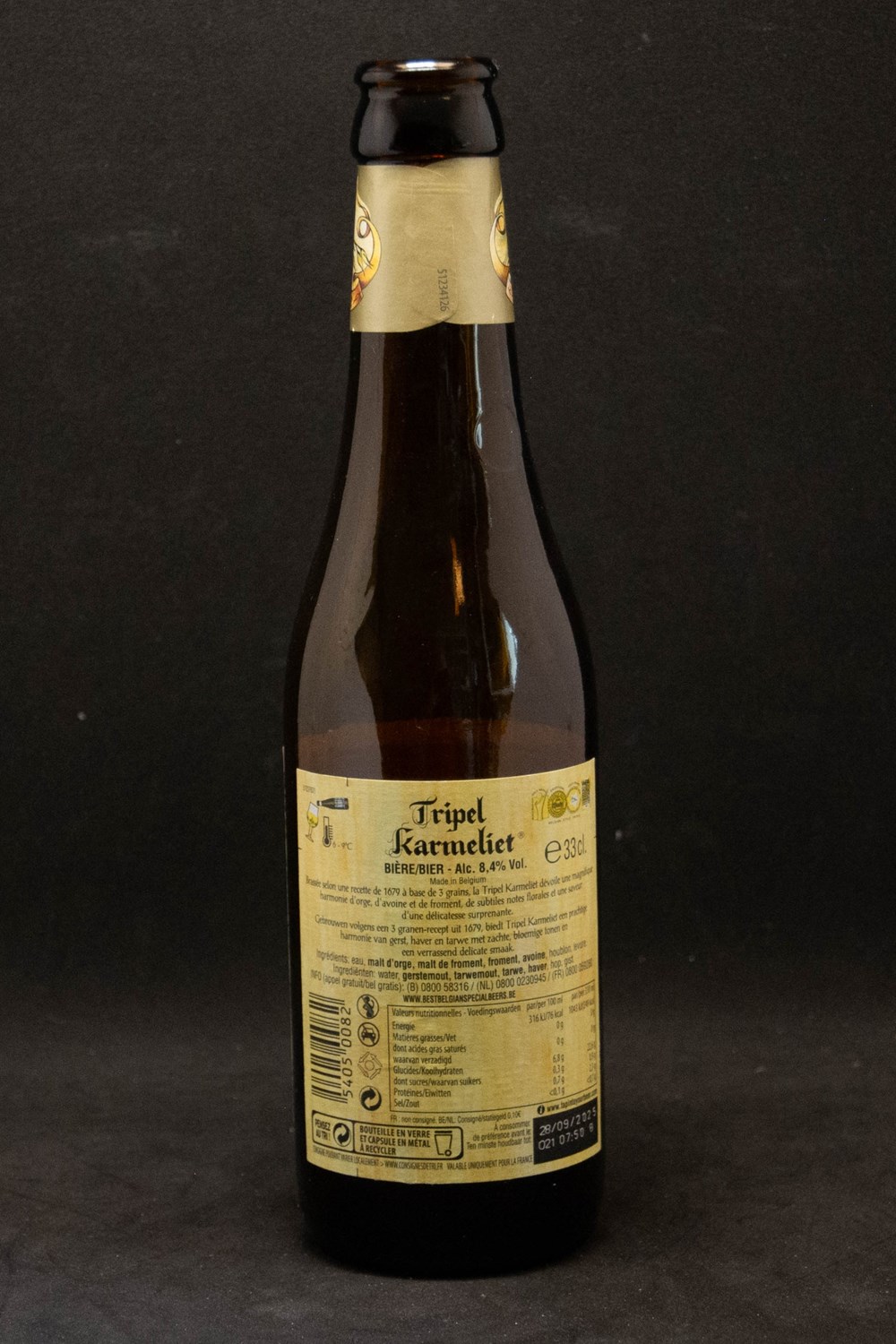 Karmeliet - Triple - Blonde - BE - 8,4% - 33cl art la table argenterie bistrot alimentation bouteilles karmeliet triple blonde be 8 4 33cl