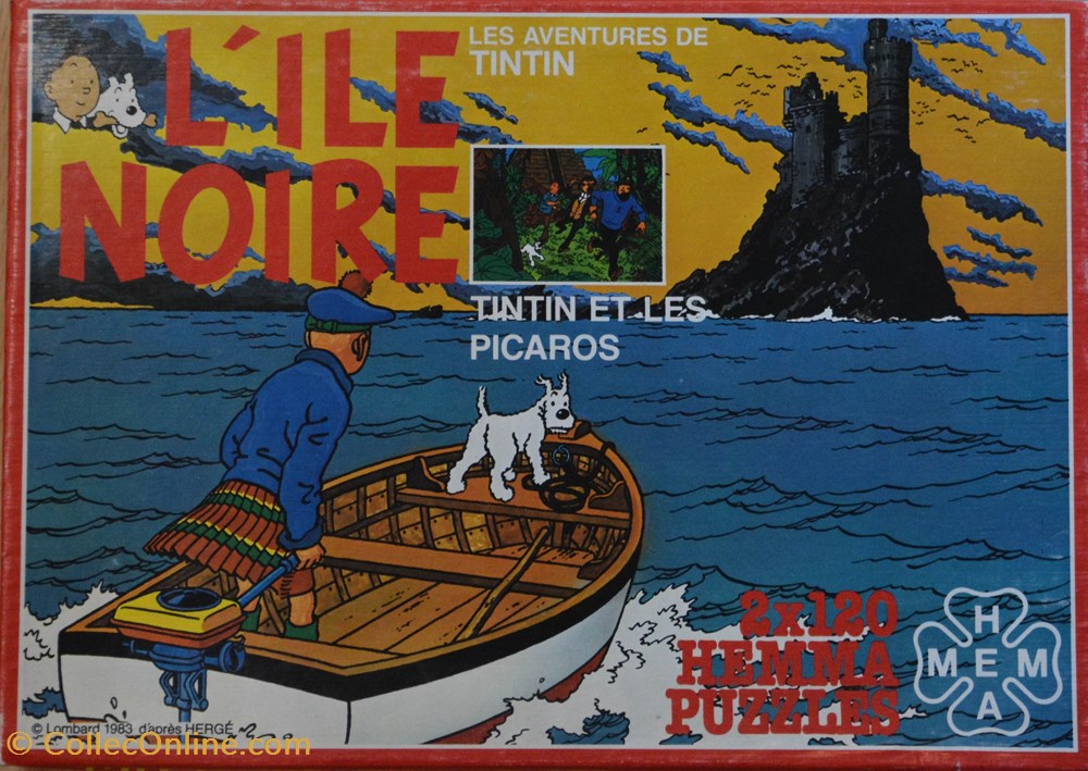 Hemma - 2x120 pièces - L'île noire - Tintin et les Picaros jeux de societe jouets casse tete puzzle hemma 2x120 pieces ile noire tintin et les picaros
