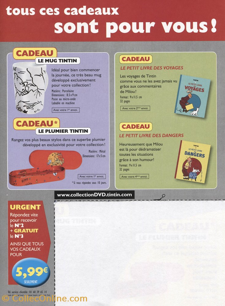 vieux papier ticket d entree hachette collection tintin 2010 offre abonnement