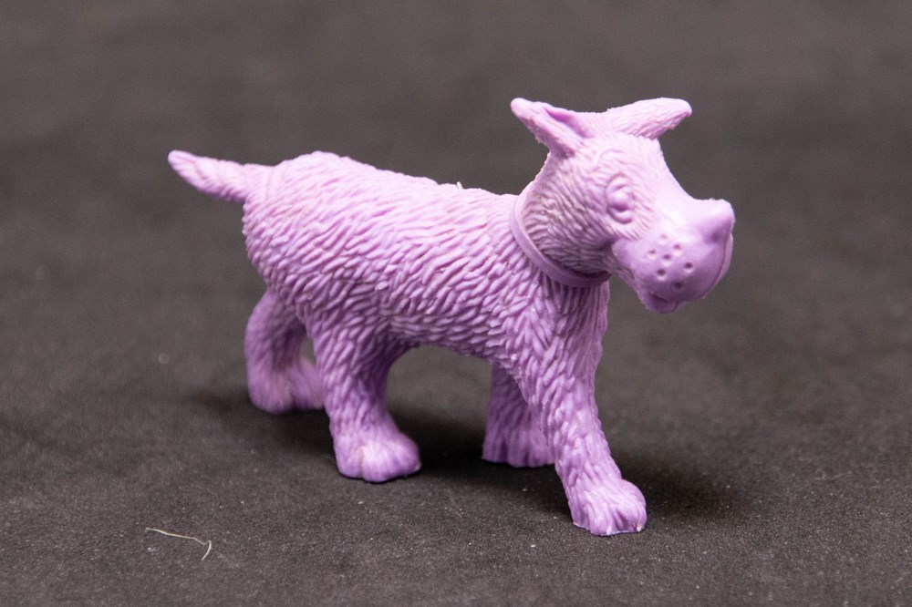 figurines belvision 1973 milou monochrome violet