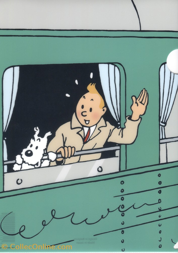 Pochette souple - Tintin et Milou en train vieux papier autre pochette souple tintin et milou en train