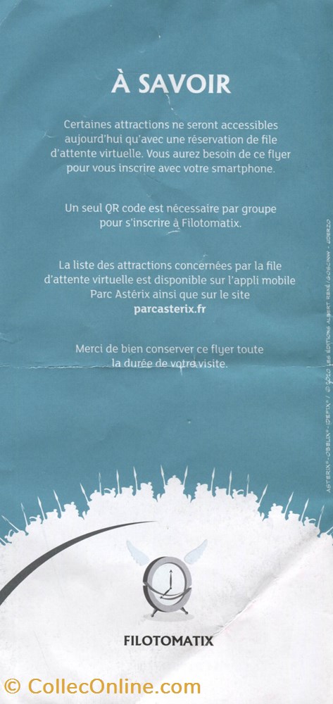 vieux papier publicite brochure parc asterix 2020 filotomatix