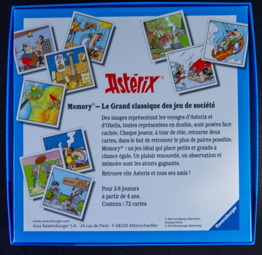 jeux de societe jouets ravensburger 2003 memory asterix