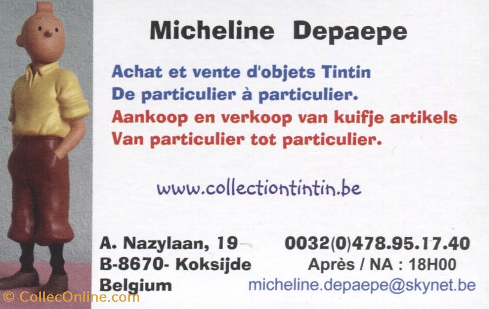 Carte de visite - Micheline Depaepe documents anciens tickets entree carte de visite micheline depaepe