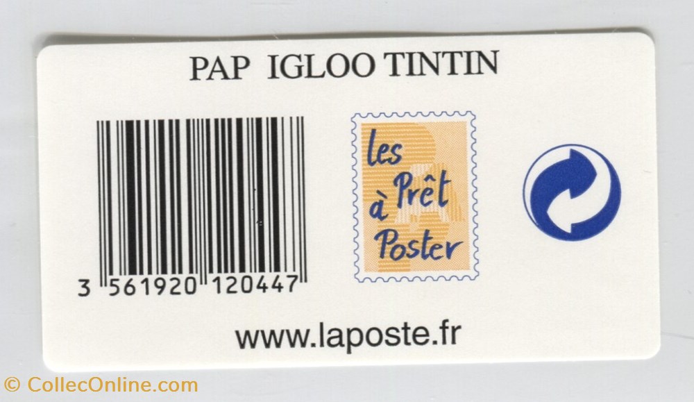 timbre france pap carte neuf 2000 tintin igloo