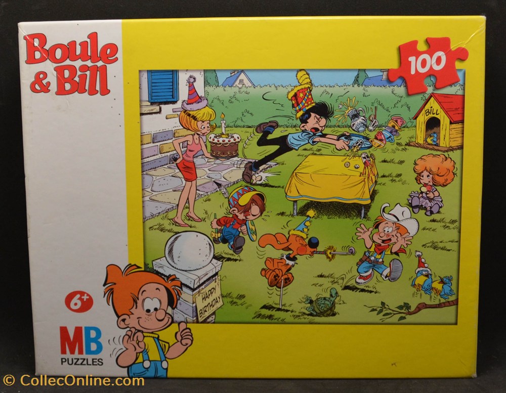 jeux de societe jouets casse tete puzzle boule et bill mb 2008 100 pieces anniversaire