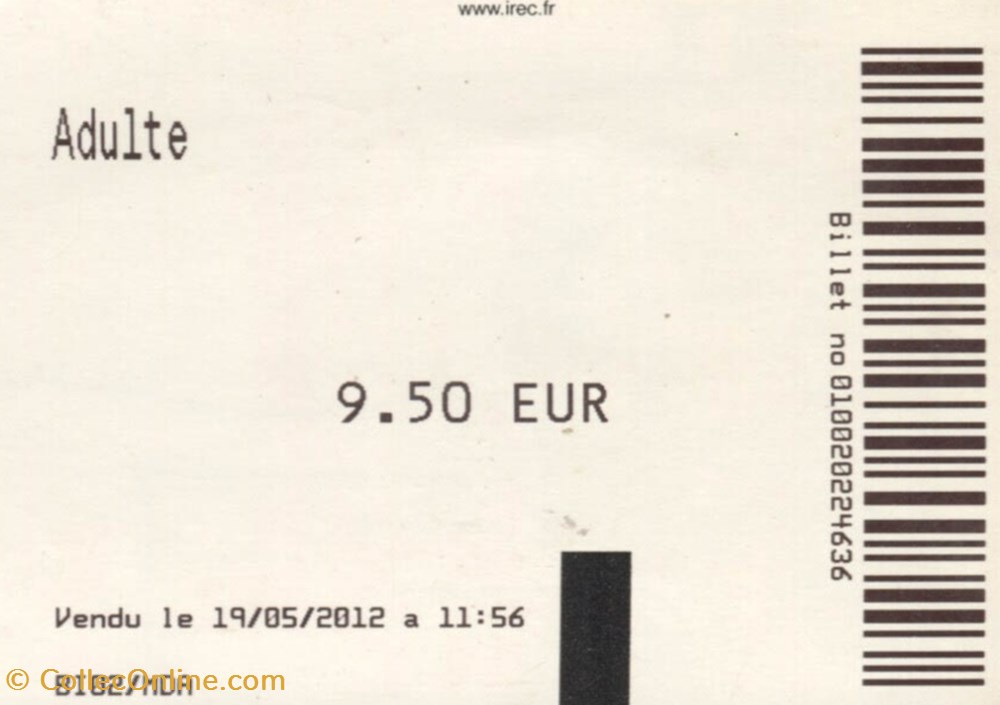 Musée Hergé - 2012 - Ticket vieux papier d entree musee herge 2012 ticket