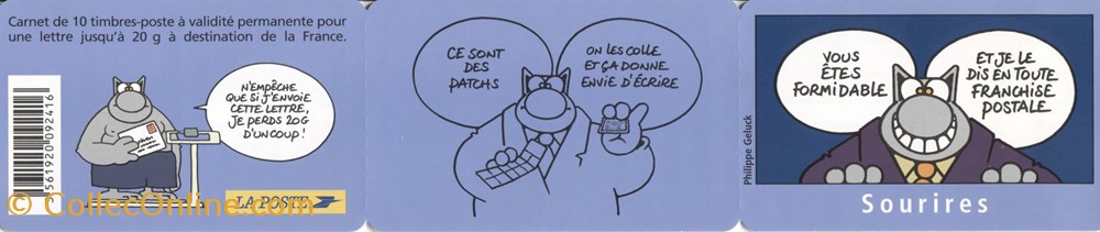 France - Carnet - 10*20g - Sourires Le chat Philippe Geluck timbre france carnet 10 20g sourires le chat philippe geluck