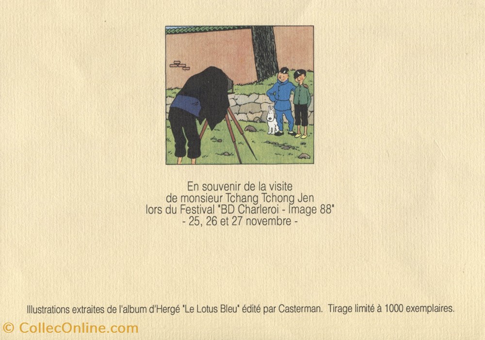 Lithographie - 1988 - 1000 ex. - Le Lotus bleu carte postale lithographie 1988 1000 ex le lotus bleu