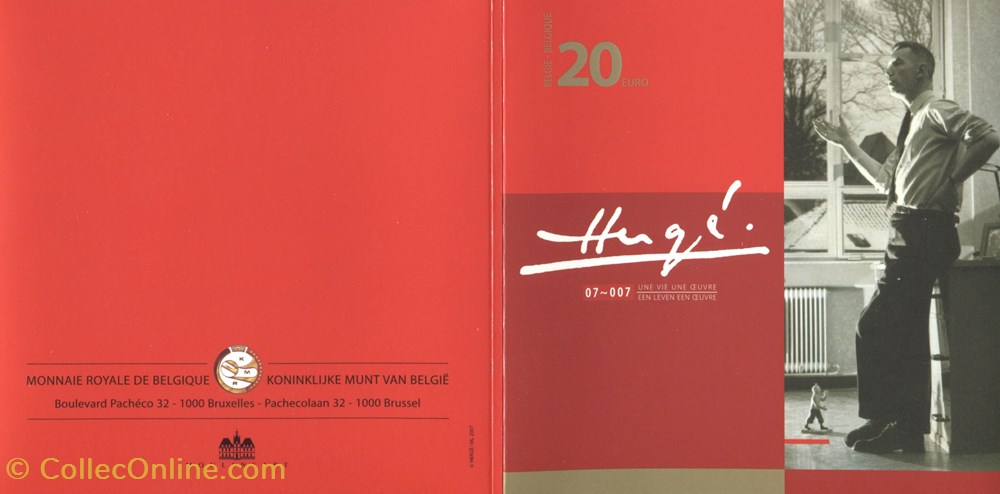 Belgique - 2007 - 20€ - Belle épreuve - Hergé, une vie, une oeuvre 3 monnaie belgique 2007 20 belle epreuve herge une vie une oeuvre
