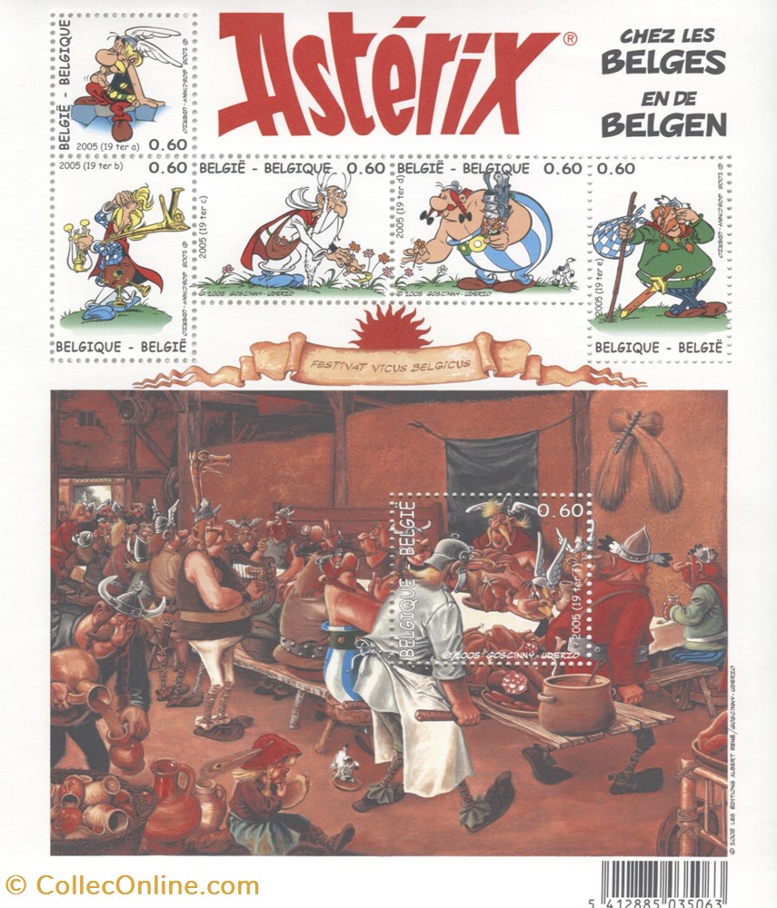 Belgique - Bloc - Neuf - 6x0,60€ - Astérix chez les belges timbre belgique bloc neuf 6x0 60 asterix chez les belges