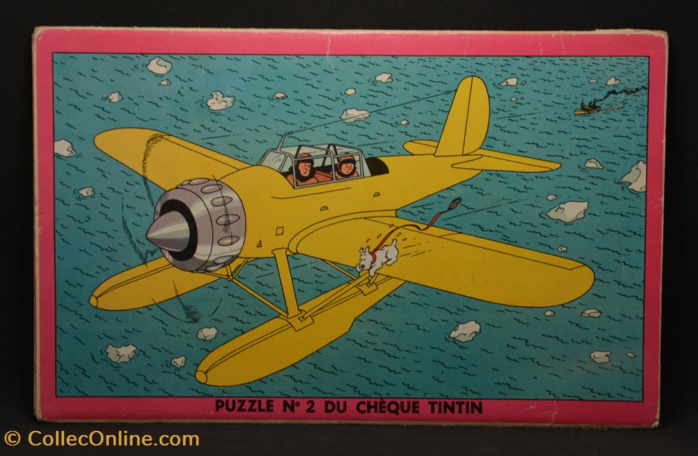 jeux jouet puzzle cheque tintin n 2 hydravion jaune