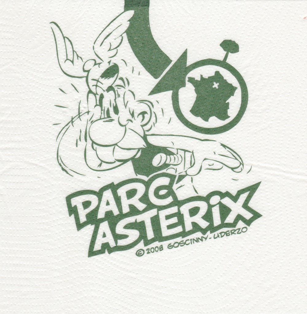 Serviette papier - Parc Astérix documents anciens publicites serviette papier parc asterix