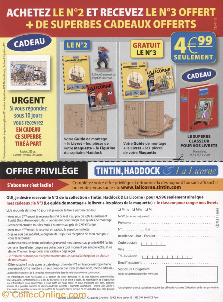 Hachette - La Licorne - 2011 - Offre d'abonnement vieux papier ticket d entree hachette la licorne 2011 offre abonnement
