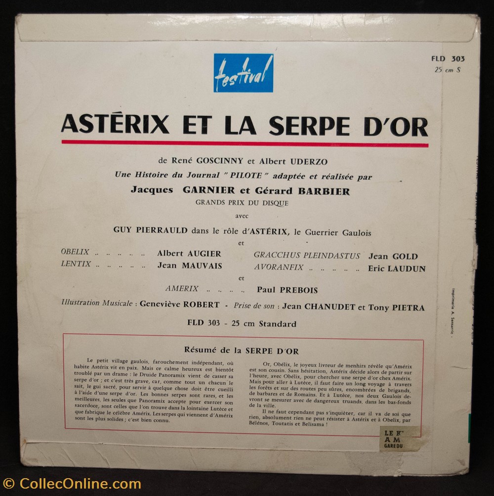 divers film dvd blu ray vinyl 33t asterix et la serpe or 25cm