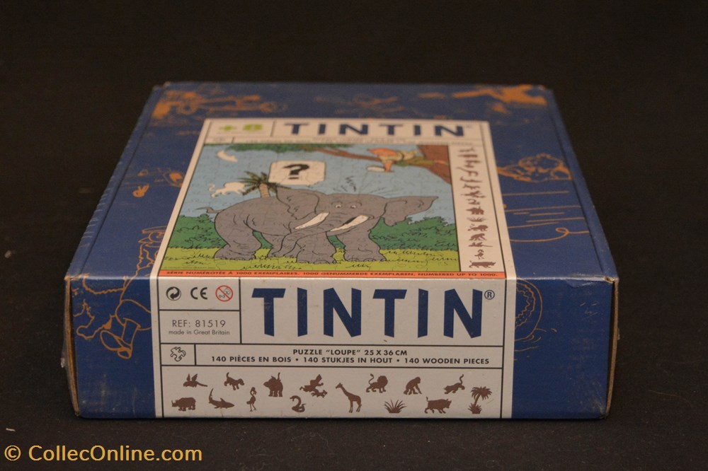 Moulinsart - 2001 - 140 pièces bois - Tintin au Congo - 1000 ex. numérotée 2 jeux jouet puzzle moulinsart 2001 140 pieces bois tintin au congo 1000 ex numerotee