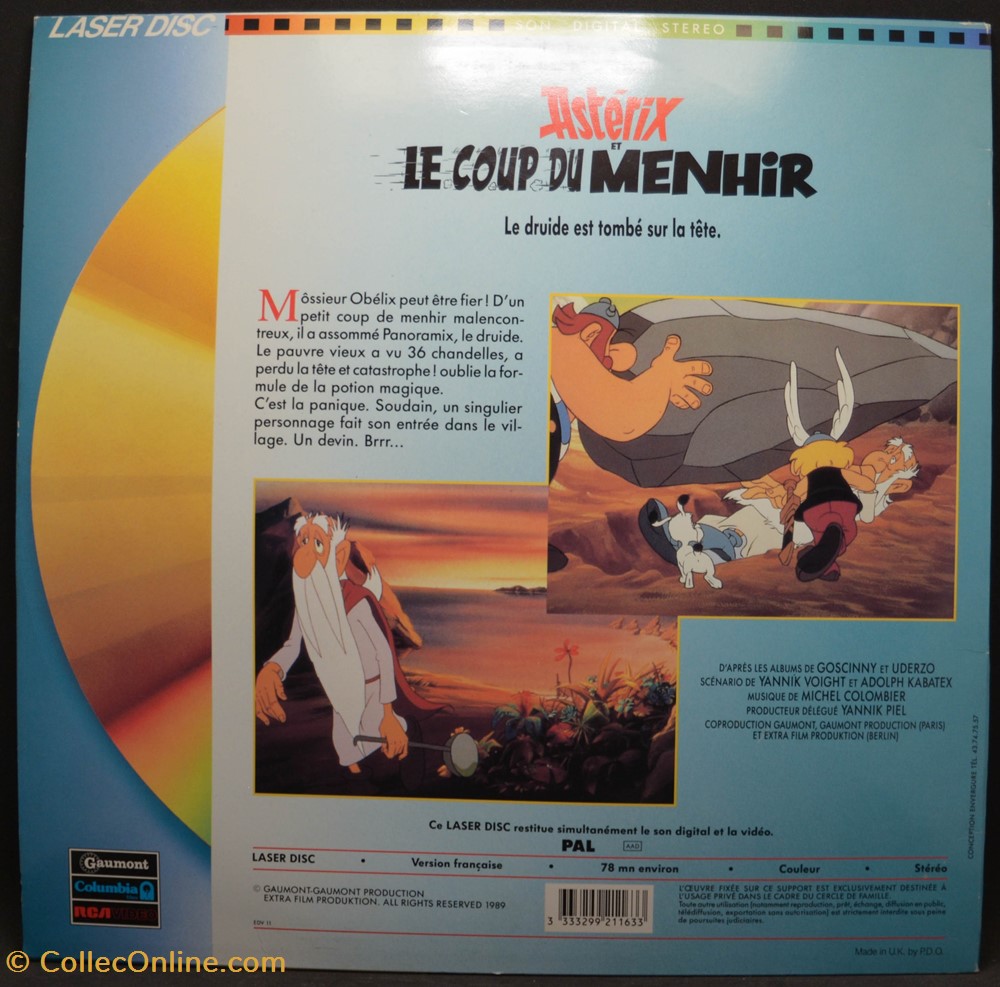divers film dvd blu ray laser disc 1989 asterix et le coup du menhir