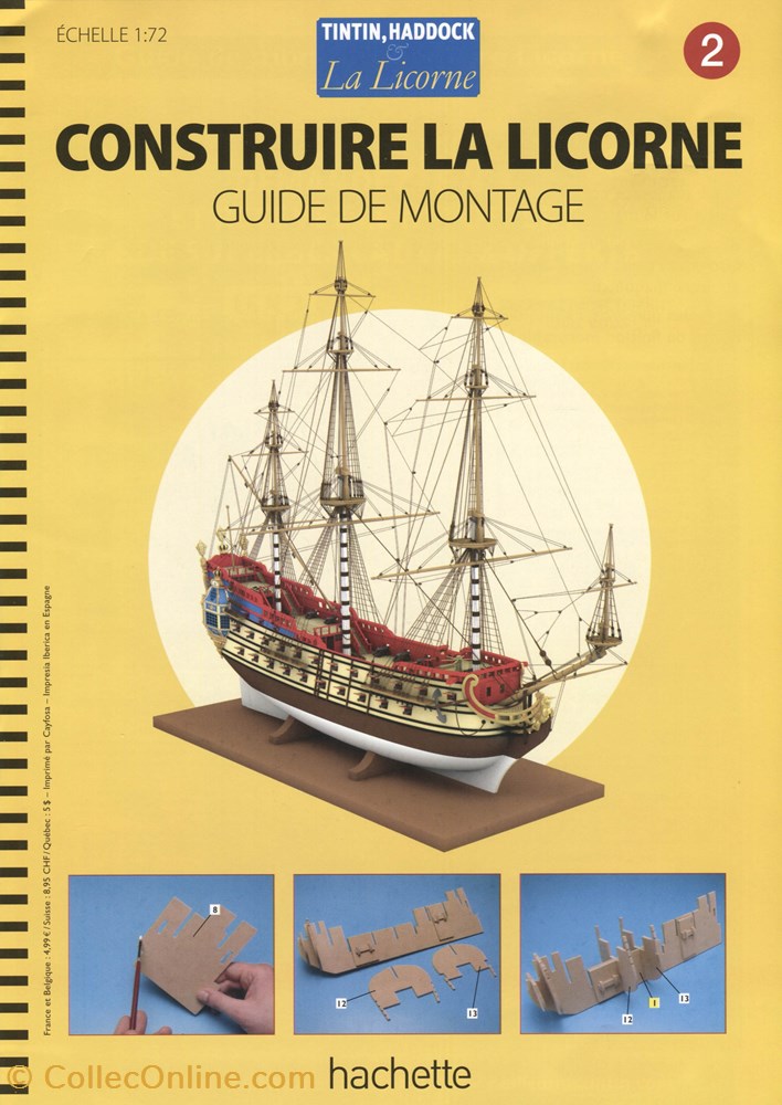 Hachette - La Licorne - 2011 - Guide de montage n°2 vieux papier ticket entree hachette la licorne 2011 guide de montage n 2