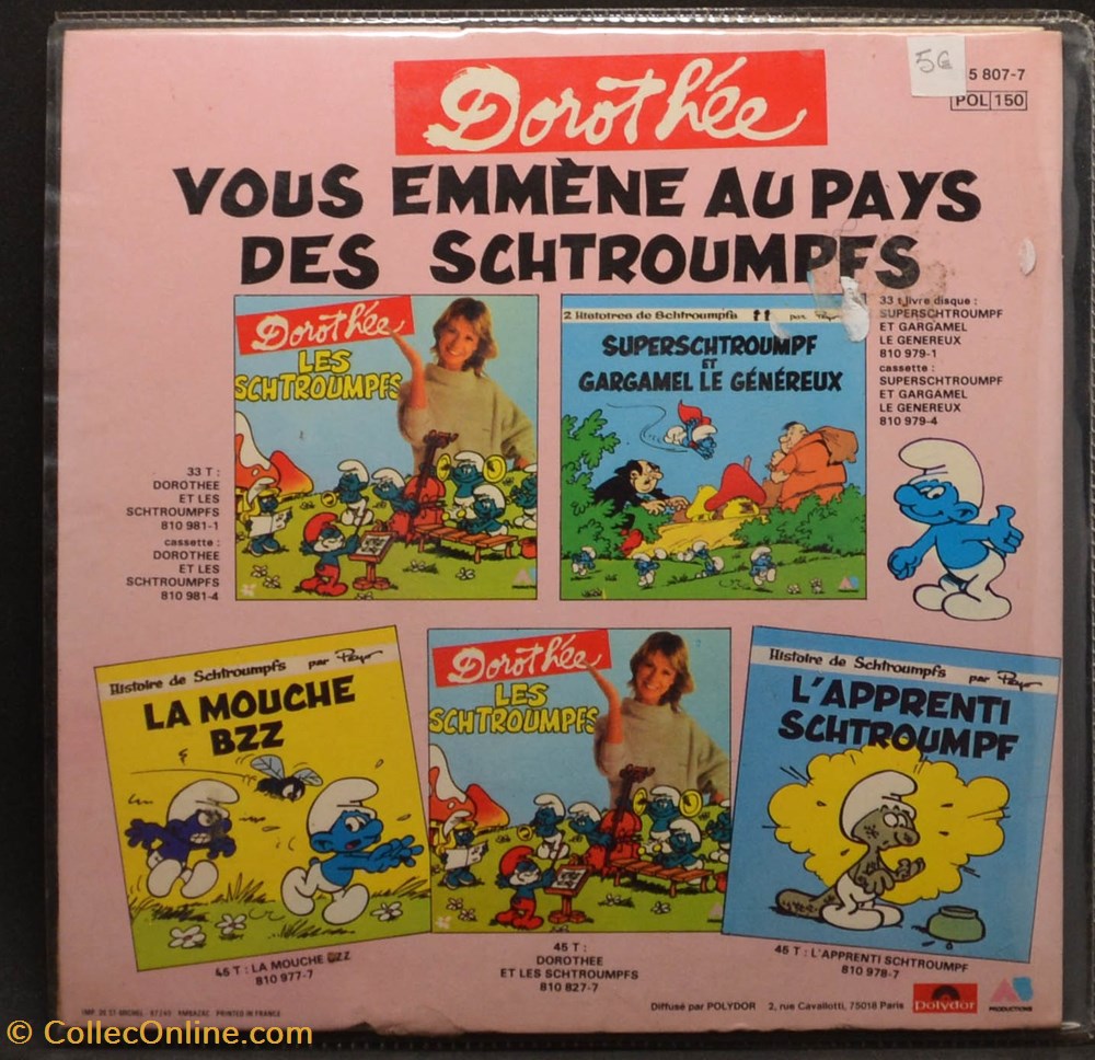 Vinyl - 45 tours - Histoire de Schtroumpfs - Gargamel le généreux musique instruments disques vinyles vinyl 45 tours histoire de schtroumpfs gargamel le genereux