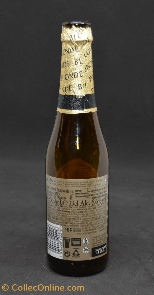 Leffe - Blonde - BE - 6,6% - 33cl art la table argenterie bistrot alimentation bouteille leffe blonde be 6 6 33cl