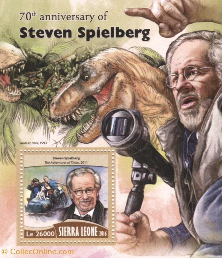timbre sierra leone bloc neuf 2016 26000 70th anniversary of steven spielberg