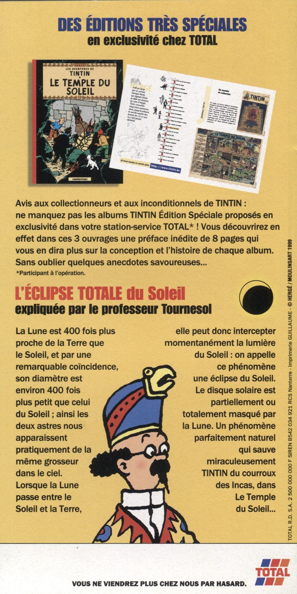 documents anciens tickets entree total 1999 brochure edition speciale