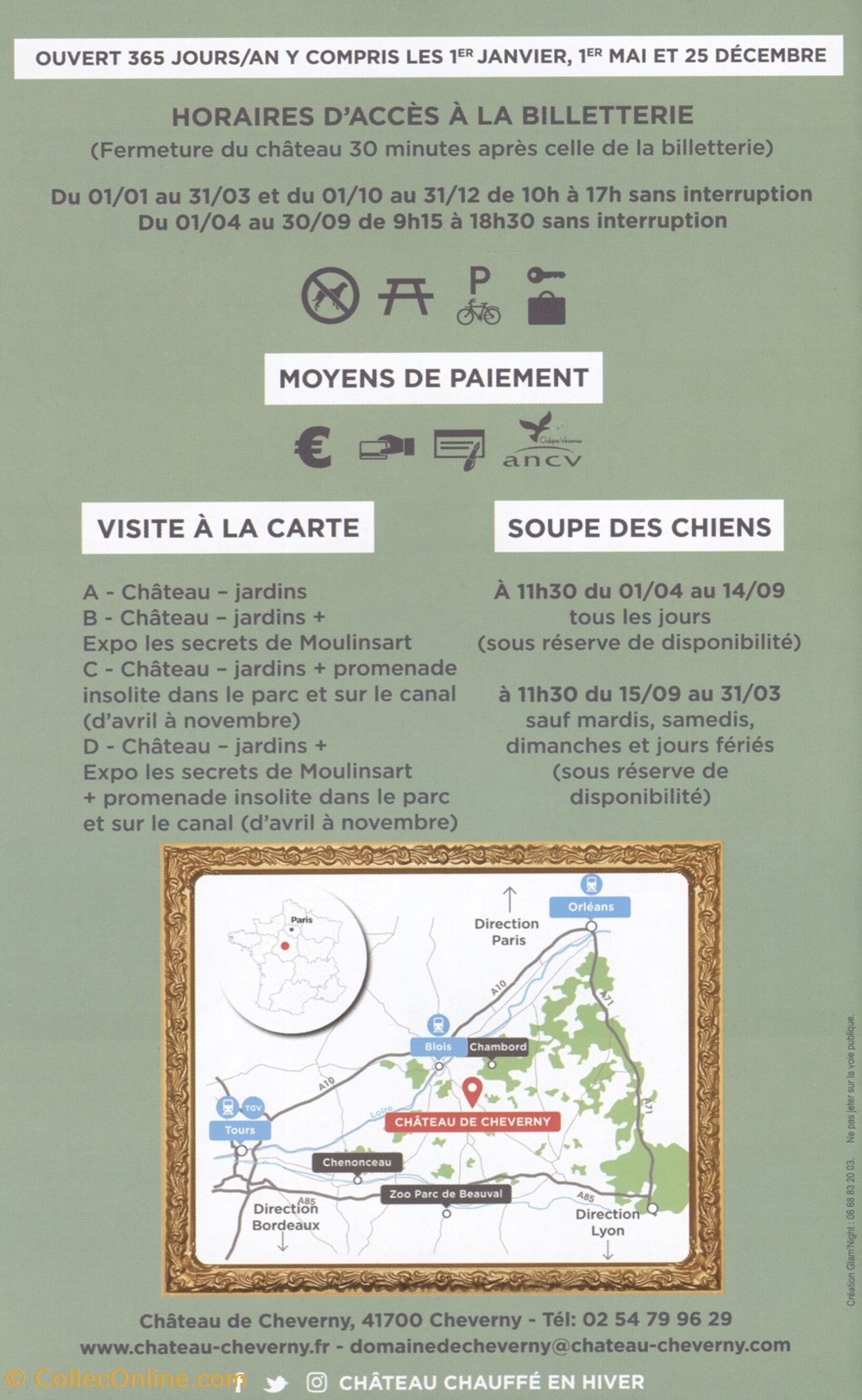 documents anciens tickets d entree cheverny brochure 2