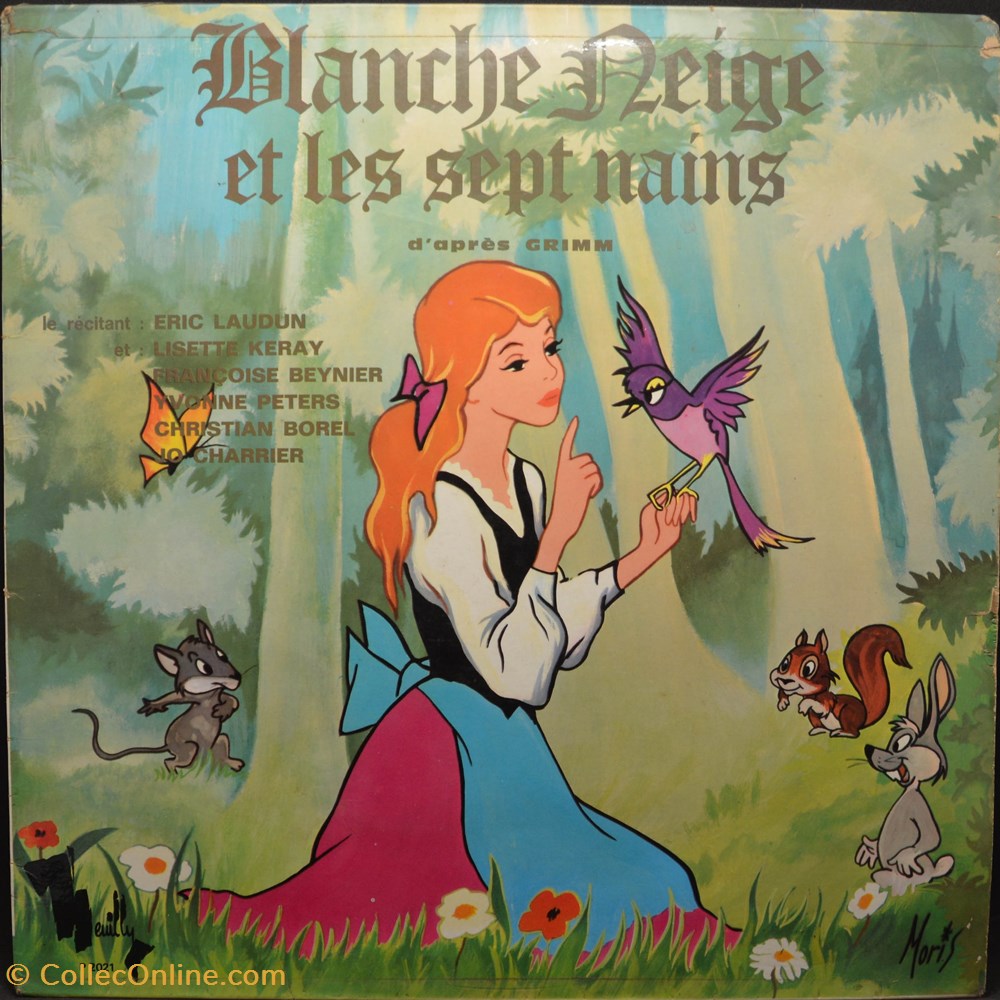 musique instruments disques vinyles vinyl 45 tours walt disney blanche neige et les sept nains