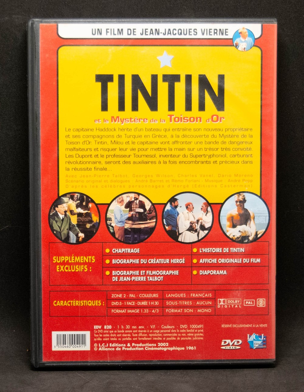 DVD - 2002 - L.C.J. - Tintin et le mystère de la Toison d'Or divers film blu ray dvd 2002 l c j tintin et le mystere de la toison or