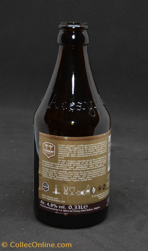 Chimay - Blonde dorée - BE - 4,8% - 33cl art la table argenterie bistrot alimentation bouteille chimay blonde doree be 4 8 33cl