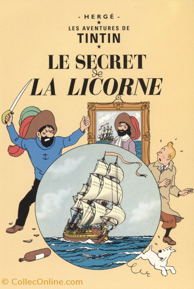 Carte - Moulinsart - 10x15 - Le secret de la Licorne (079) postale carte moulinsart 10x15 le secret de la licorne 079