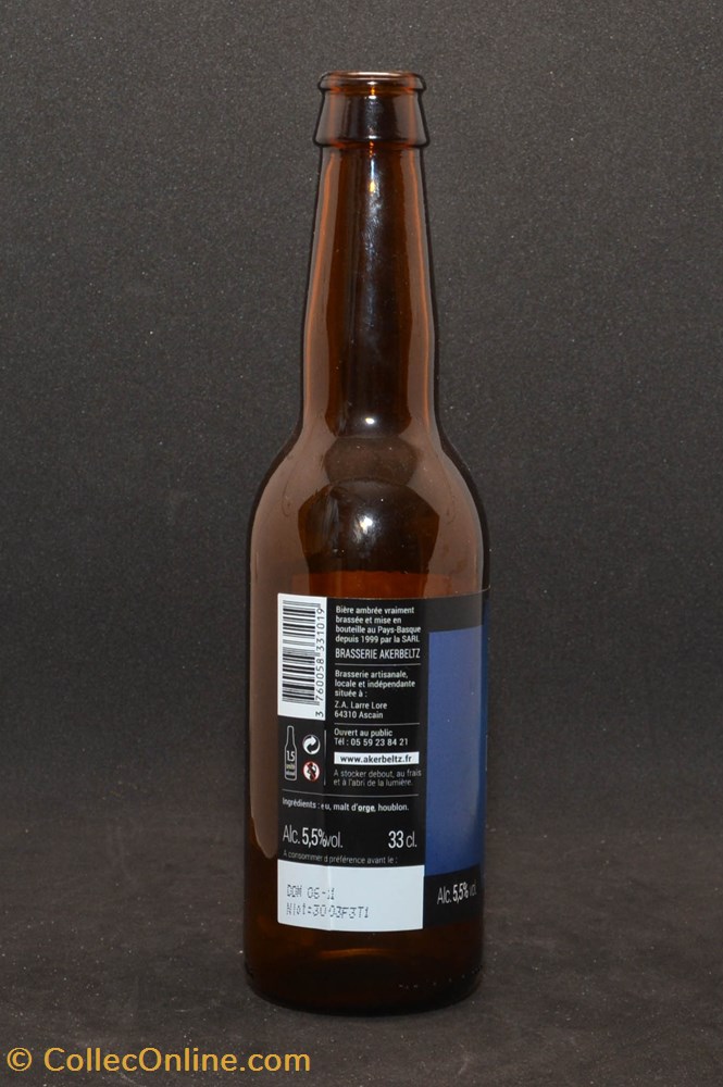 art de la table argenterie bistrot alimentation bouteille akerbeltz ambree fr 5 5 33cl
