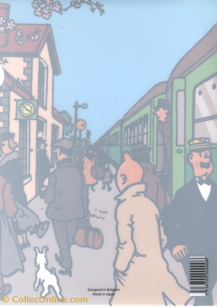 Pochette souple - Tintin en gare vieux papier autre pochette souple tintin en gare