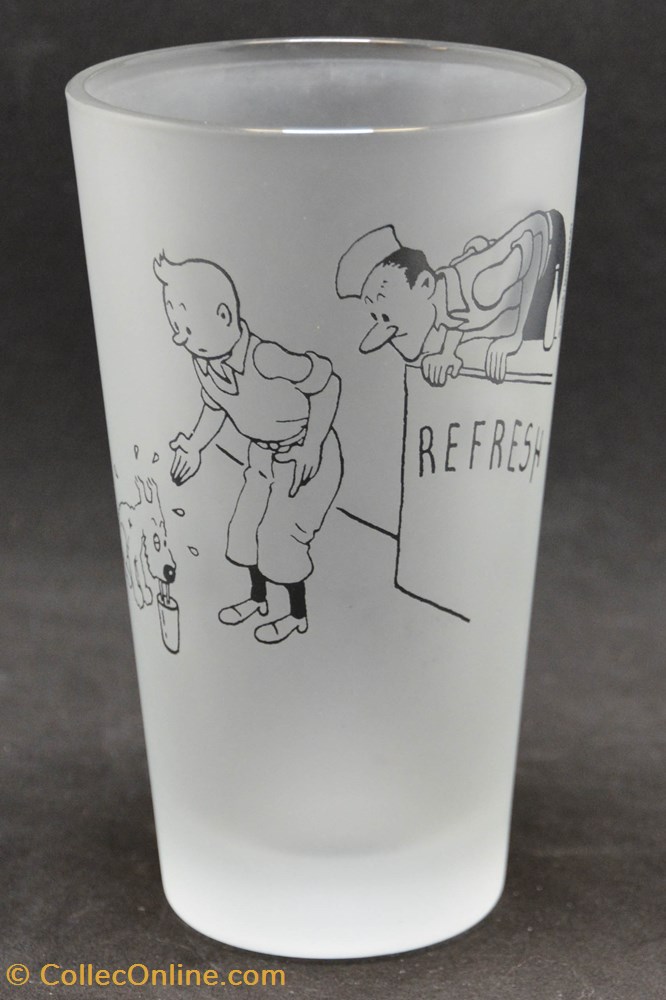 de la table argenterie verres moulinsart verre givre milou a soif