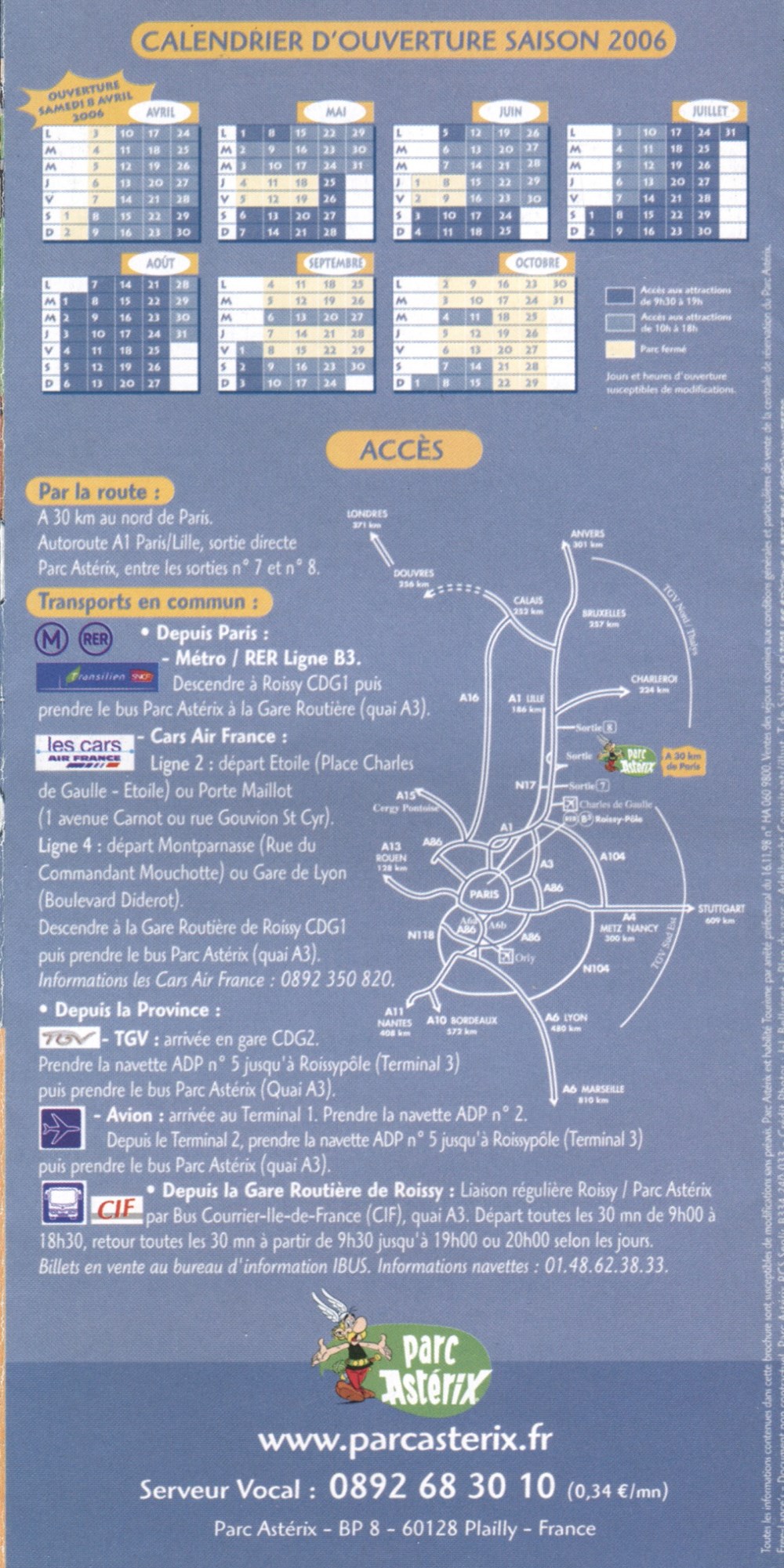 documents anciens publicites brochure parc asterix 2006