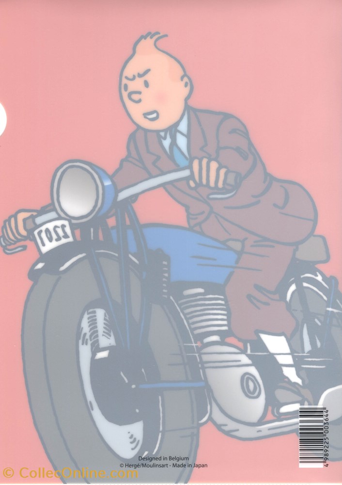 Pochette souple - Tintin à moto vieux papier autre pochette souple tintin a moto