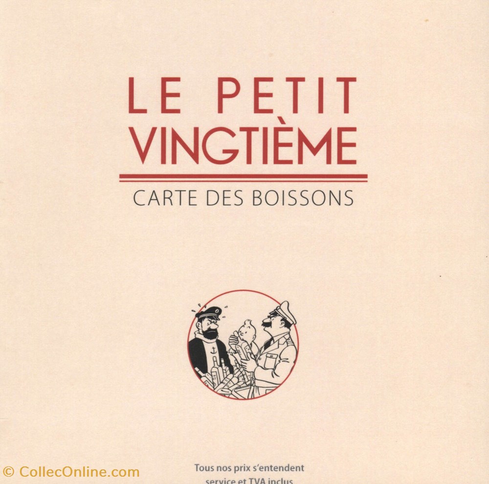 vieux papier ticket entree musee herge le petit vingtieme carte des boissons
