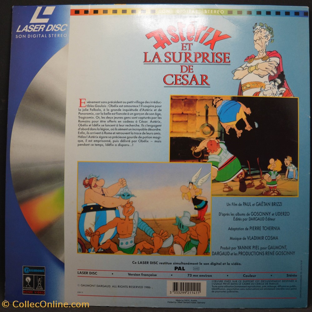 divers film dvd blu ray laser disc 1986 asterix et la surprise de cesar