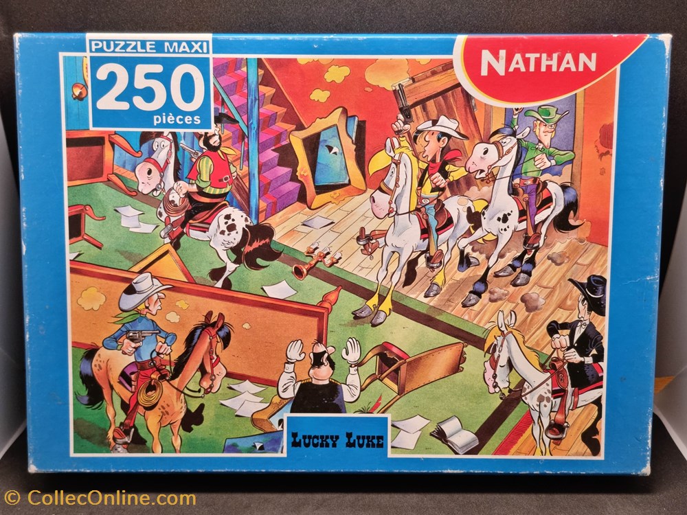 jeux de societe jouets casse tete puzzle lucky luke nathan 250 pieces 1999 hauts les mains