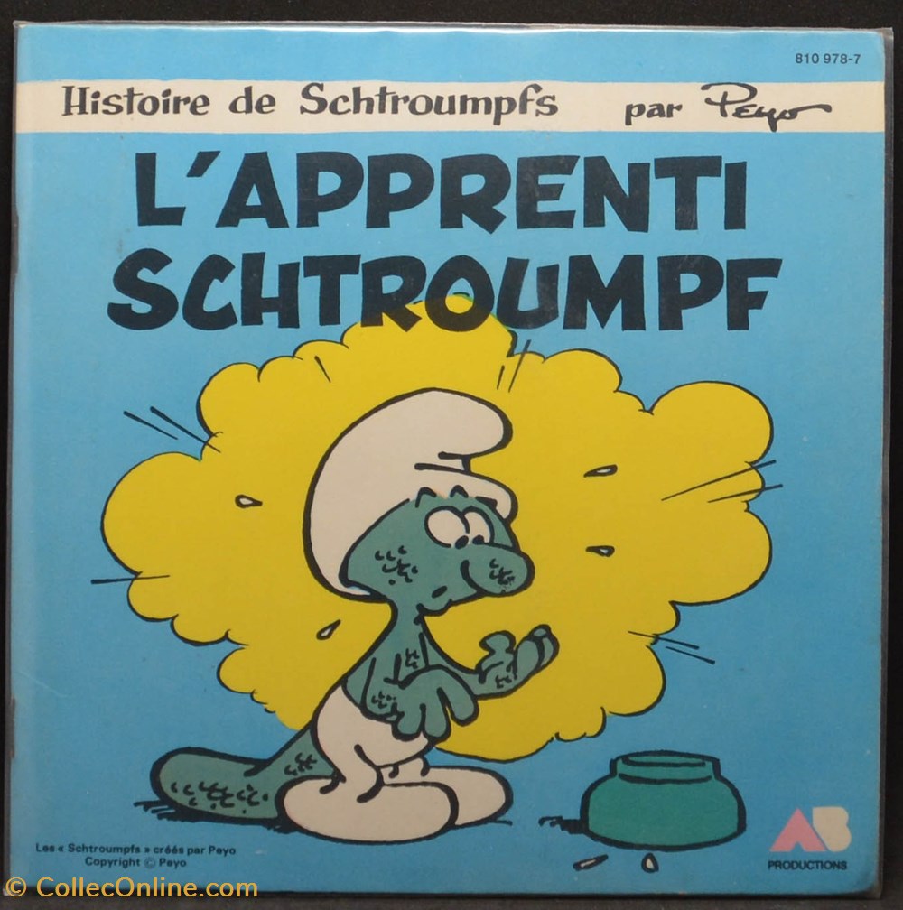 Vinyl - 45 tours - Histoire de Schtroumpfs - L'apprenti Schtroumpf musique instruments disques vinyles vinyl 45 tours histoire de schtroumpfs apprenti schtroumpf